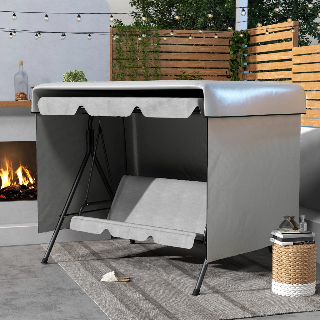 Copertura Impermeabile per Sedia a Dondolo da Giardino 3 Posti ¨C zephmum ¨C Grigio 215x155x150 cm