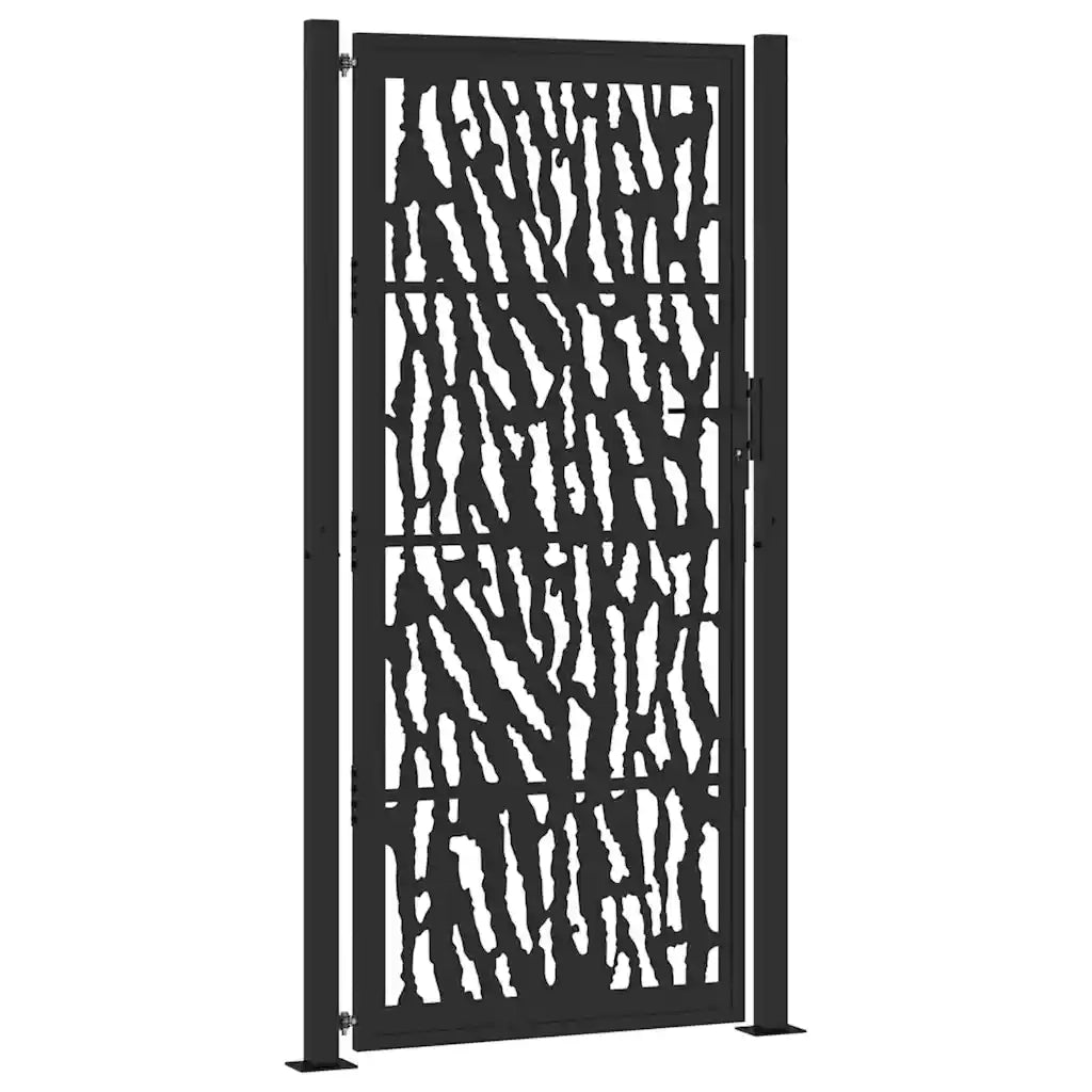 Cancello Giardino Nero 105x205 cm in Acciaio Design a Traccia
