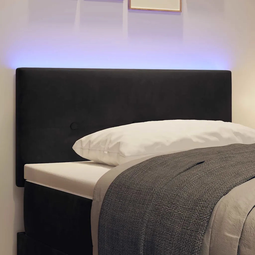 Testiera | Testata LED con strisce LED Nero 80 cm Velluto