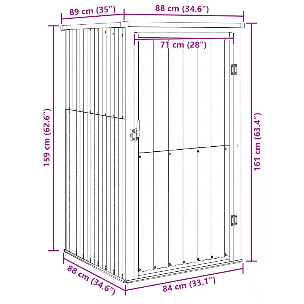 Capanno per Attrezzi Grigio 88x89x161 cm Acciaio Zincato cod mxl 65829