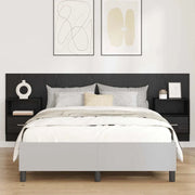 Testata con Comodino 3 pz-Set di 3 Testiera con Contenitore Rovere Nero Legno multistrato 261100