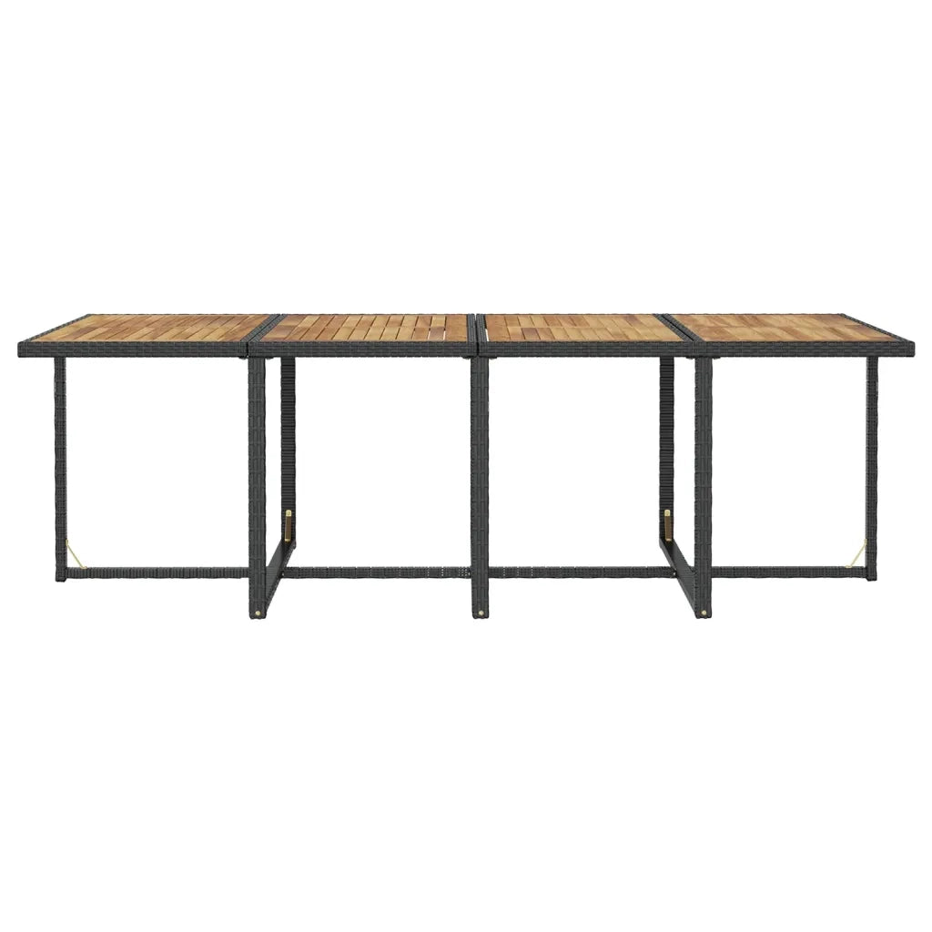 Set da Pranzo da Giardino 13 pz Polyrattan e Legno Acacia Nero 42532