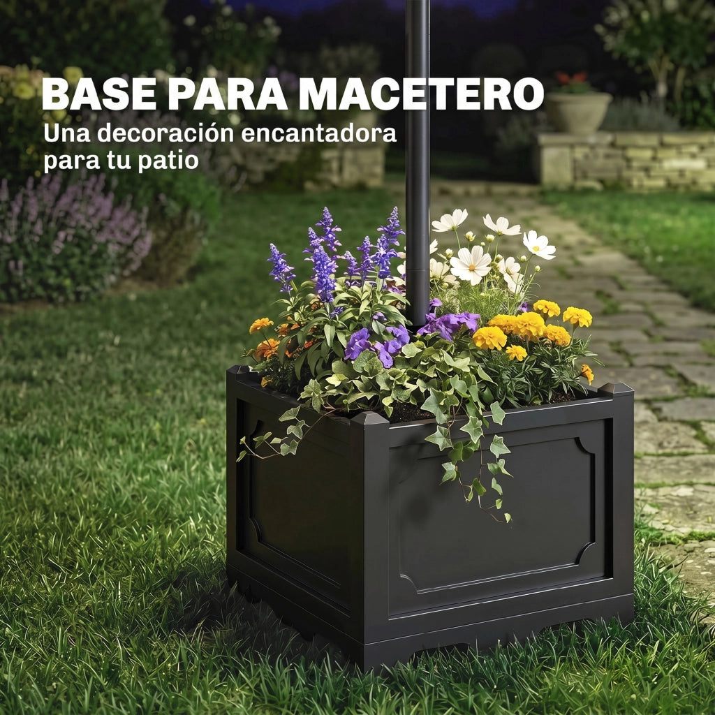 Lampada Solare da Giardino ¨C zephmum ¨C 18 LED 6000K IP44 60x55x189 cm Nero