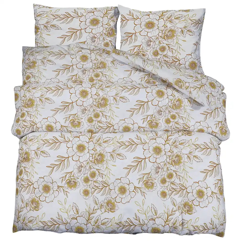 Set Copripiumino Bianco e Marrone 200x200 cm in Cotone CFW7645817