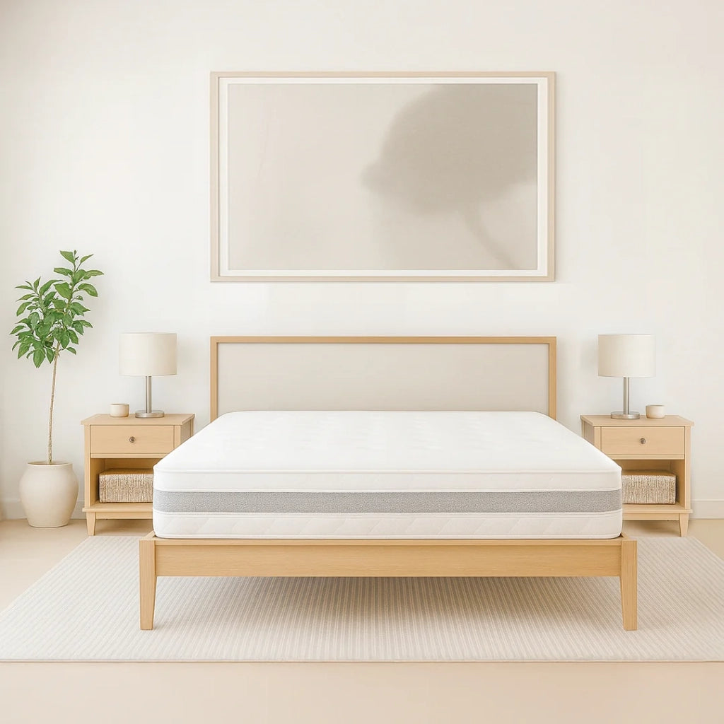 Materasso 160x200 matrimoniale ergonomico e traspirante 20 cm | Comfort naturale e design scandi ad alta rigidità | The White Stone