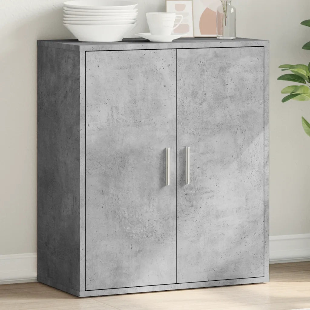 Credenza Grigio Cemento 79x38x80 cm in Legno Multistrato