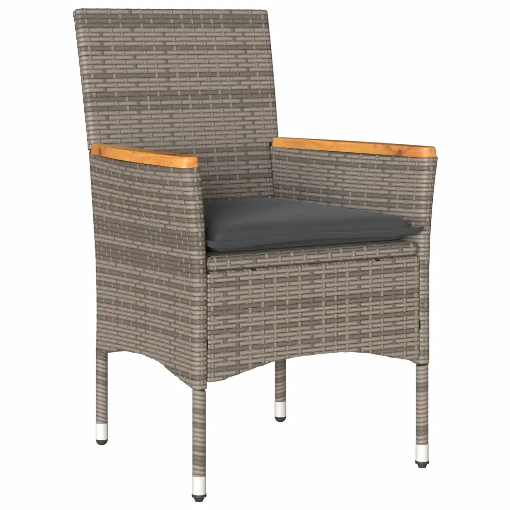 Set da Pranzo da Giardino 5 pz | Set Salotto da Giardino con Cuscini Polyrattan e Vetro