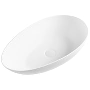 Lavabo da appoggio in superficie solida, forma ovale da appoggio bianco raffinato