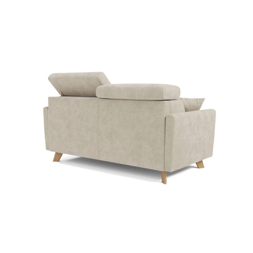 Francy Divano letto matrimoniale con poggiatesta regolabili in tessuto impermeabile e smacchiabile T17 180 cm (mat. 140x197) panna