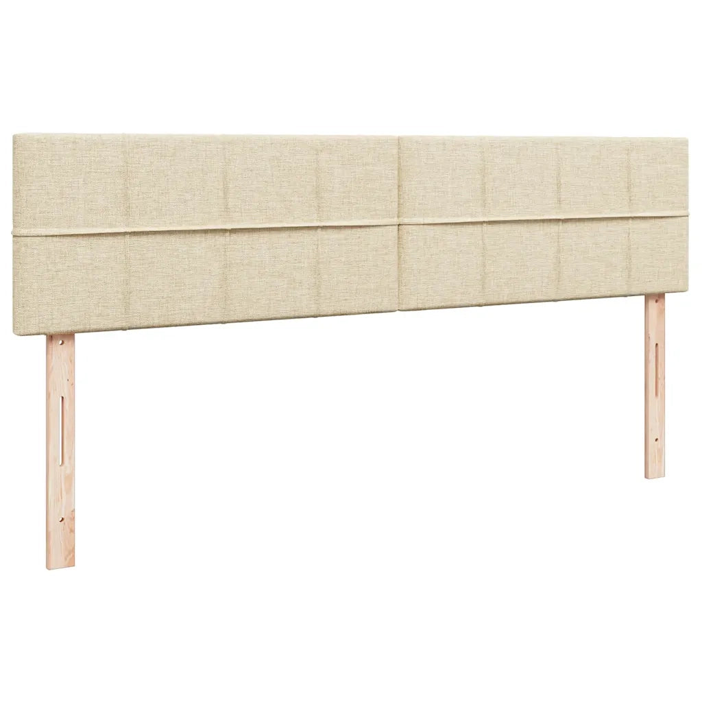 vidaXL Struttura Letto Pouf con Materassi Crema 180x200 cm in Tessuto