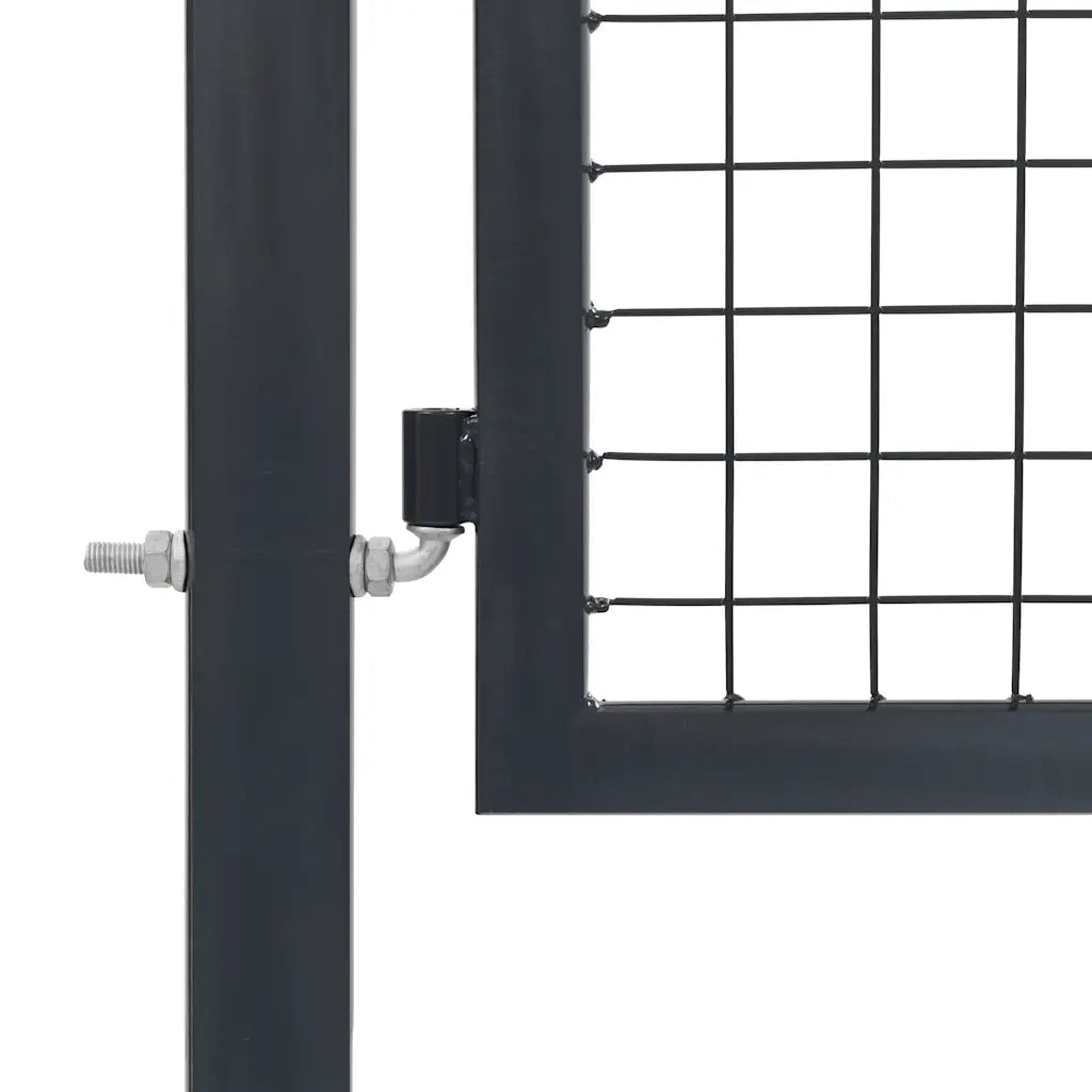 Cancello di Recinzione con Pali in Acciaio 350x140 cm Antracite 144401