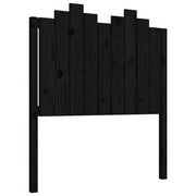 Testiera | Testata per Letto Nera 96x4x110 cm in Legno Massello di Pino