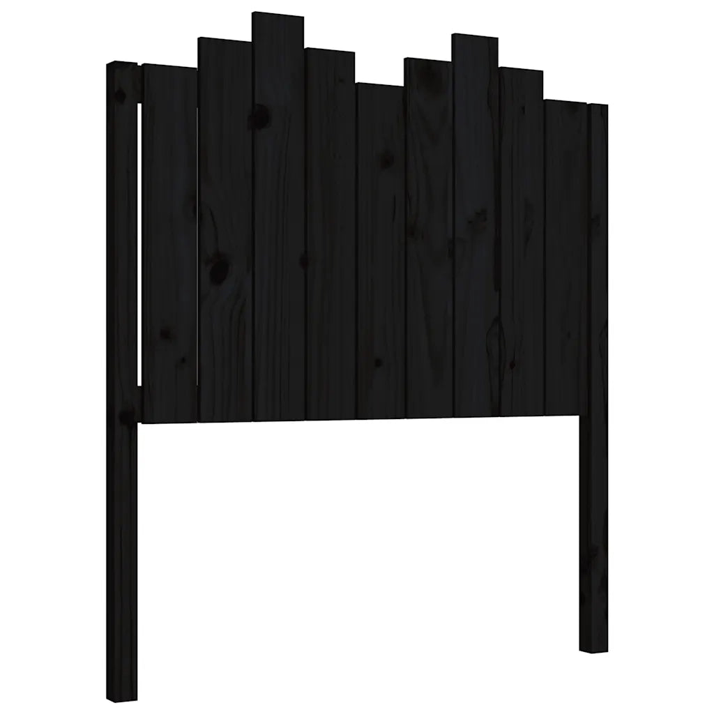 Testiera | Testata per Letto Nera 96x4x110 cm in Legno Massello di Pino