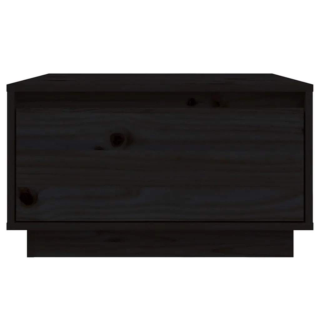Tavolino da Salotto Nero 55x56x32 cm in Legno Massello di Pino 813409