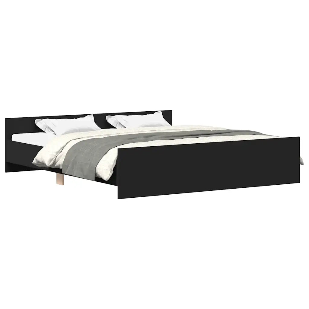 Giroletto con Testiera e Pediera Nero 200x200 cmcod mxl 108006