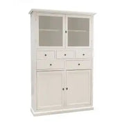 Vetrina dispensa in legno Shabby bianco opaco