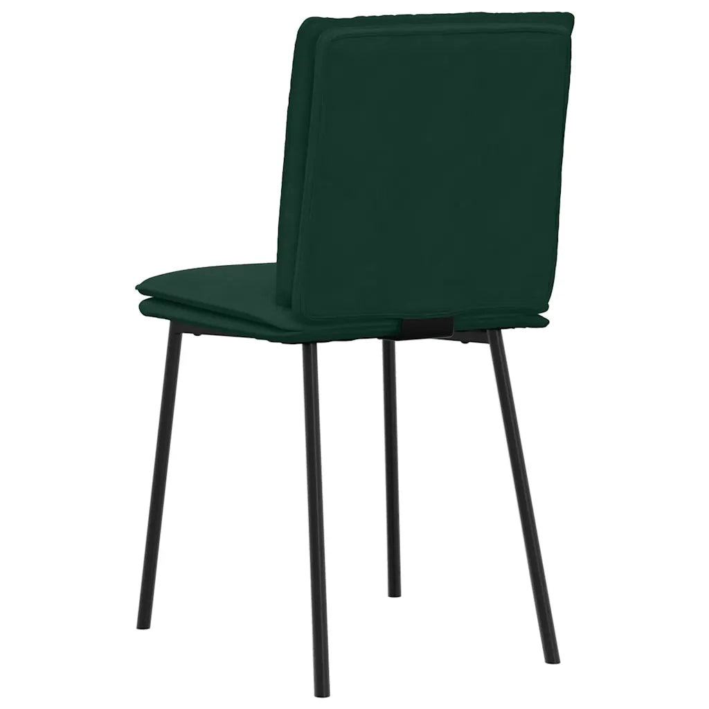Sedie da Pranzo 4 pz Verde Scuro in Velluto