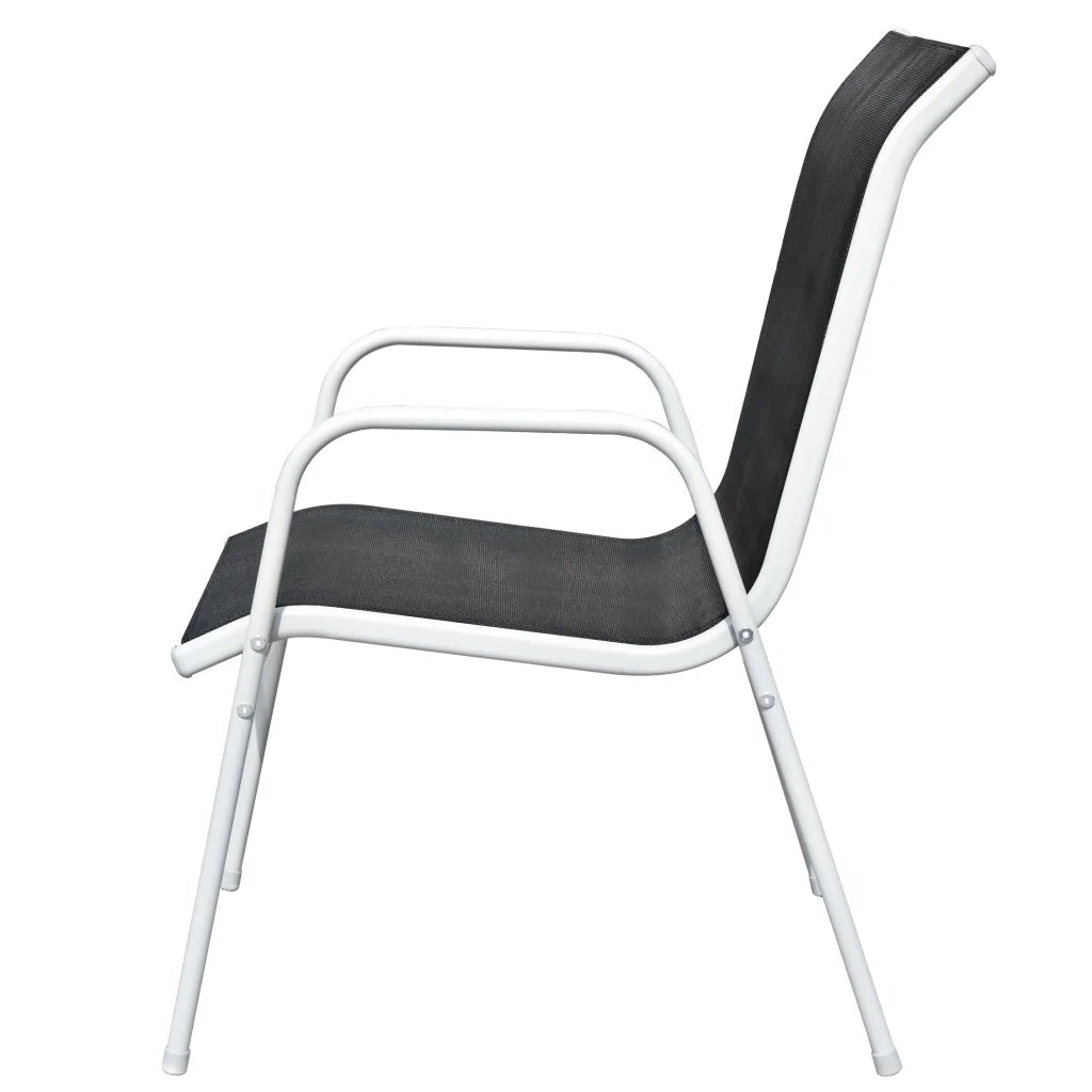 Set da Bistrot 3 pz | Set Salotto da Giardino in Acciaio Nero