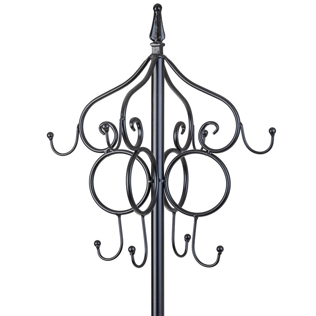 Appendiabiti con portaombrelli in ferro battuto nero 26x26x178h cm