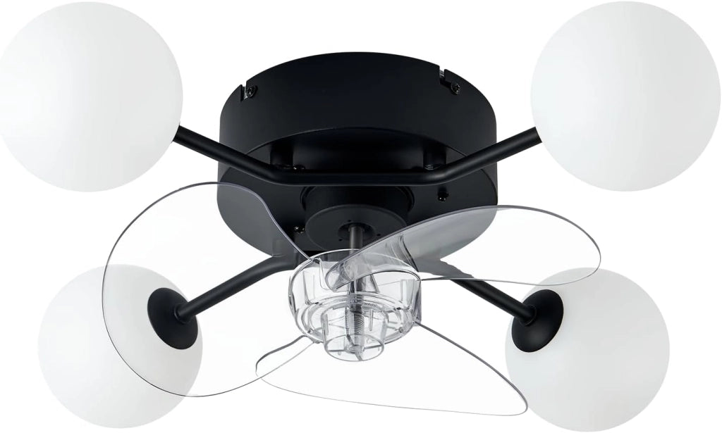 ZMH Ventilatore da Soffitto Silenzioso G9 con Luce Telecomando 6 Velocità per Sala da Pranzo Lampadina Non Inclusa