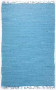 Tappeto di dhurrie - Cotone - Tessuto a mano - 40x60 cm - Blu turquesa