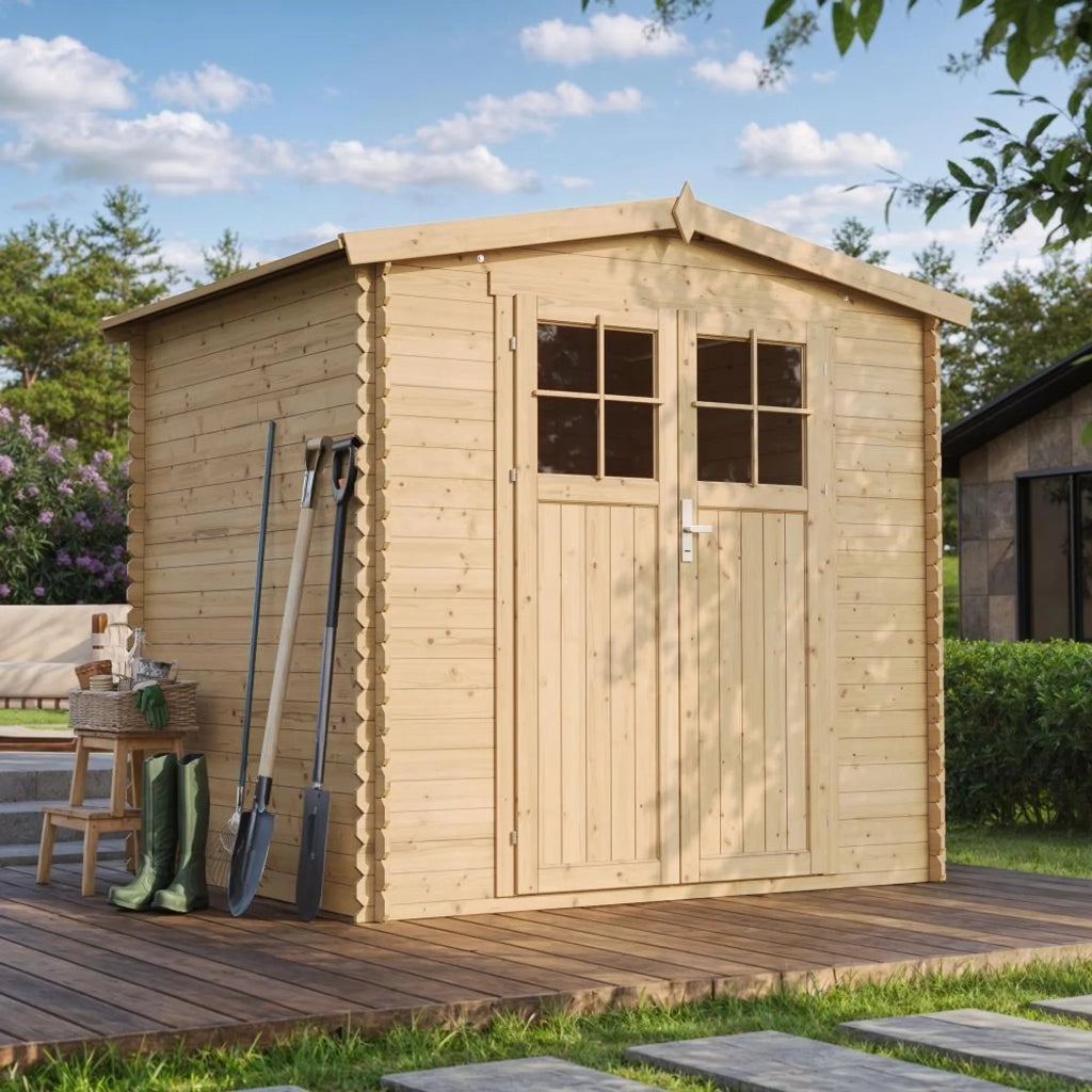 Casetta da Giardino in Legno per Esterni -  H218 x 236 x 226 cm/ 4.33 m2 - TIMBELA M369F+M369G