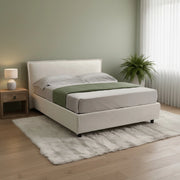 Letto Matrimoniale Bruzolo, Letto Matrimoniale Materasso Incluso Made in Italy, Beige