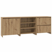 Credenza con cassetto 3 pz | Madia | Buffet da pranzo | Armadio da pranzo Rovere artigianale 70 x 41 x 75 cm