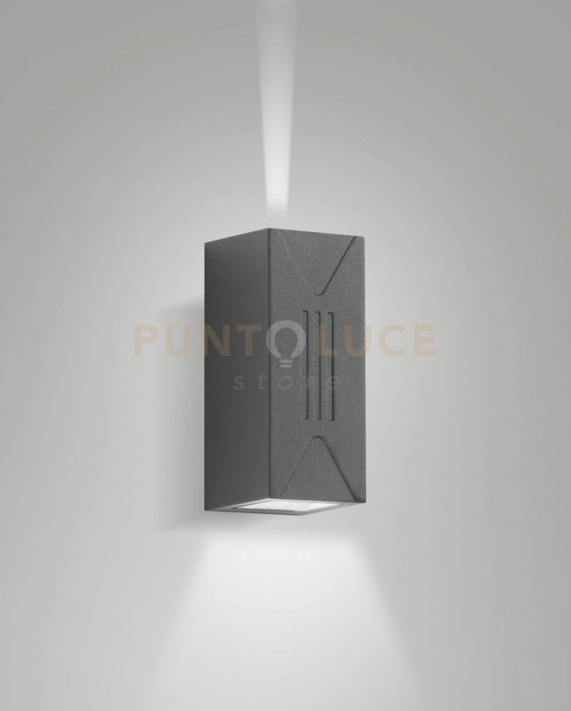 LULY APPLIQUE GRIGIO SCURO DA ESTERNO A LED 6W 3000K 500LM IP65 DOPPIA EMISSIONE 85° + 85°