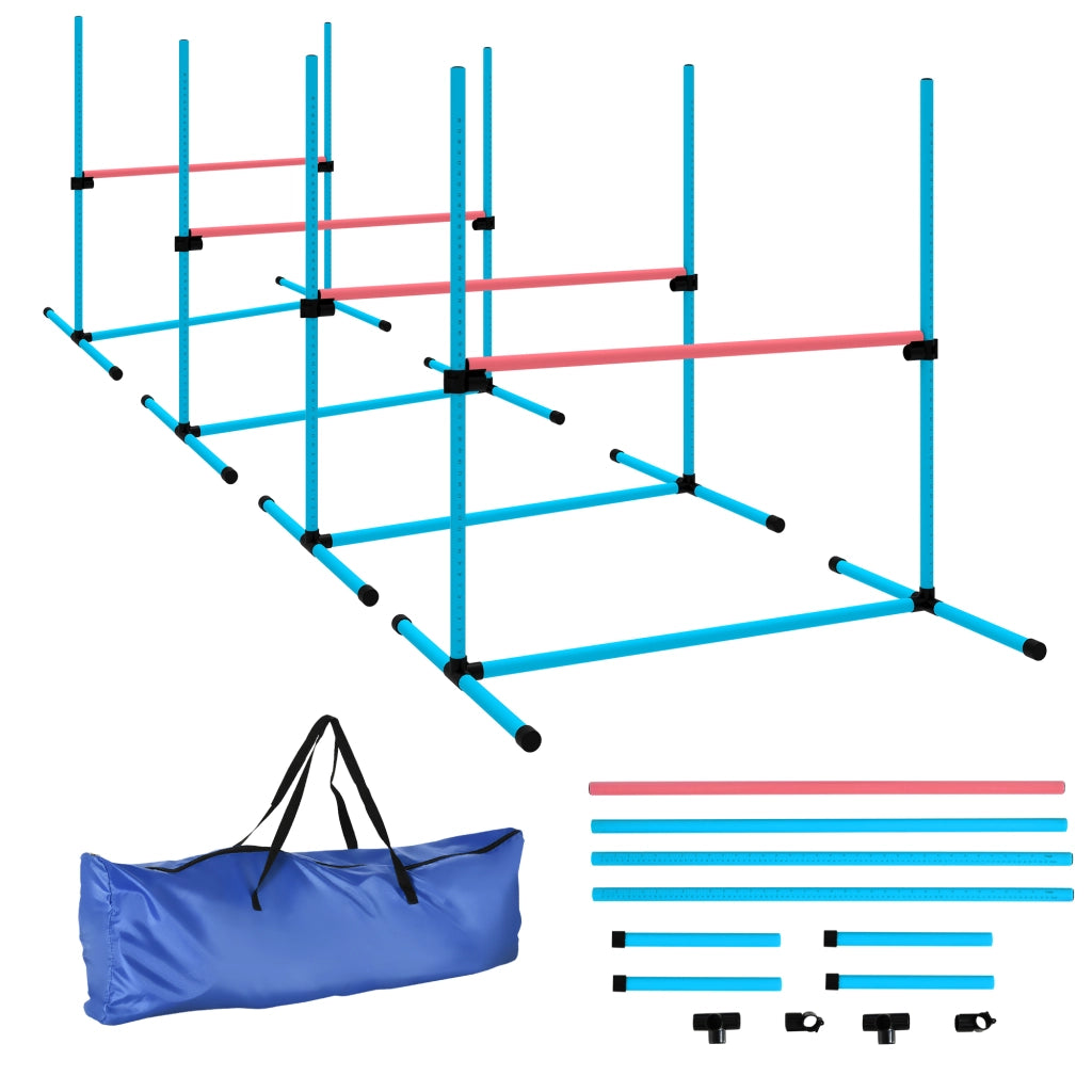 Set Agility per Cani 4 Pezzi ¨C zephmum ¨C Blu 99x65x94 cm