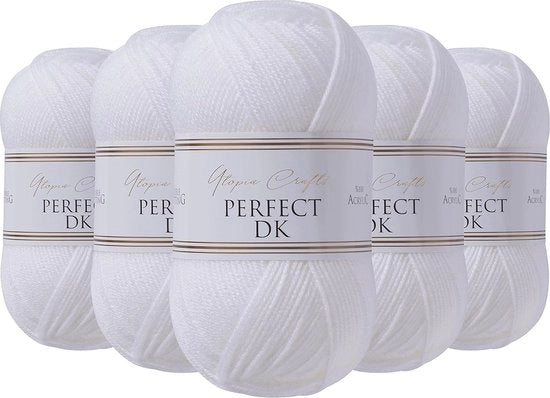 Doppio filato a doppia lana 5 x 100 g in bianco per vari progetti di filato
