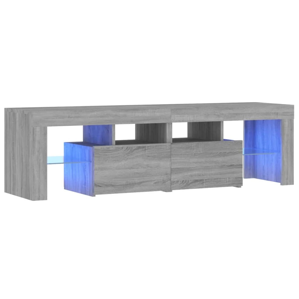 Mobile TV multimediale mensola TV credenza mobile TV sala da pranzo soggiorno camera da letto con luci LED Sonoma 140 x 36,5 x 40 cm grigio 02_0026804