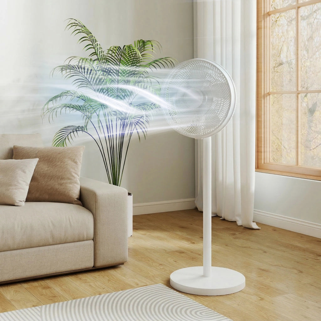 Ventilatore a piantana con telecomando ¨C zephmum ¨C Bianco, regolabile in altezza