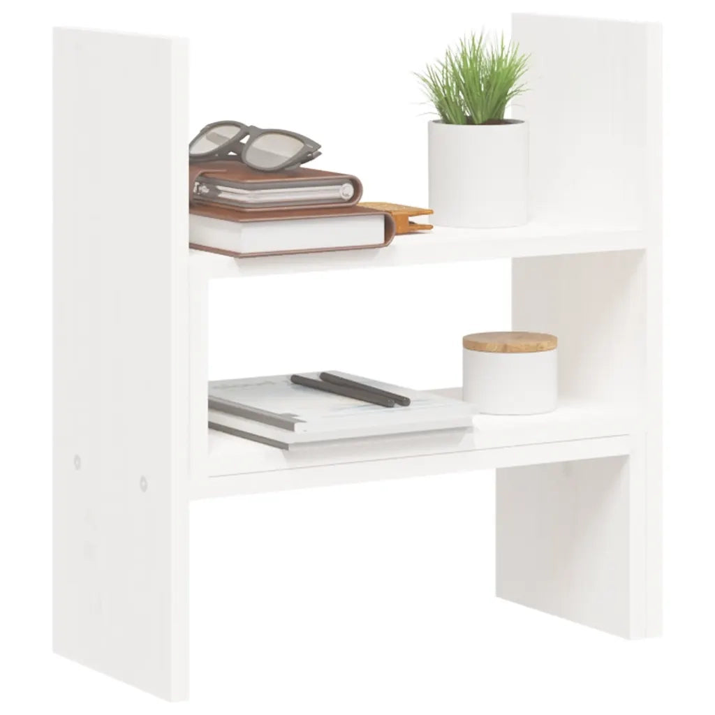 Supporto Monitor Bianco (39-72)x17x43 cm Legno Massello di Pino cod mxl 67734