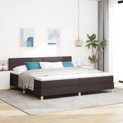 Letto a Molle con Materasso & LED Marrone Scuro 200x200 cm Tessuto