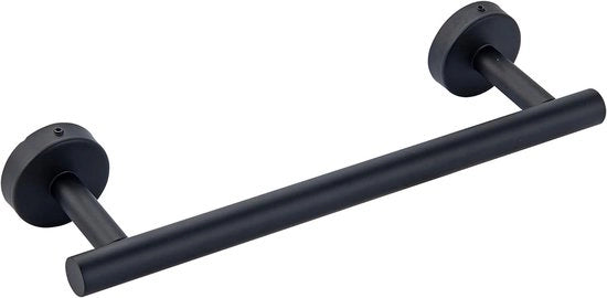 Supporto per asciugamani 40CM in acciaio inox - Design eterno - Montaggio a parete - Supporto per asciugamani bagno - Unico strato - Nera opaca