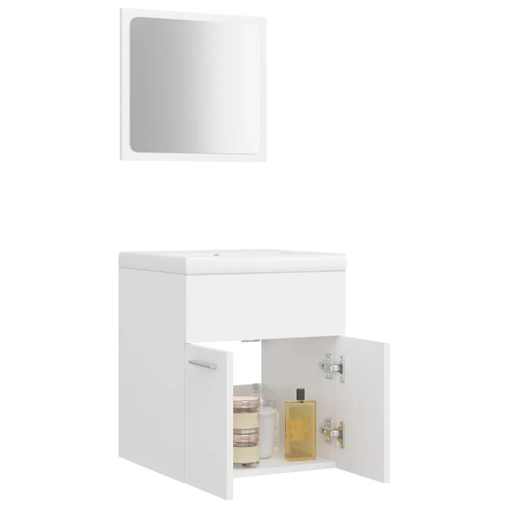 Set Mobili da Bagno Bianco in Legno Multistrato cod mxl 66377