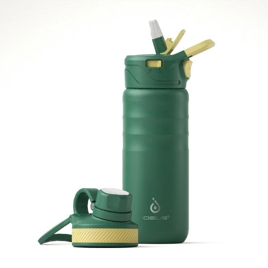 Flessa di acqua isolata a vuoto, 18oz (540 ml) con doppia parete in acciaio inossidabile, sportiva con tappo a vite ermetico (verde)