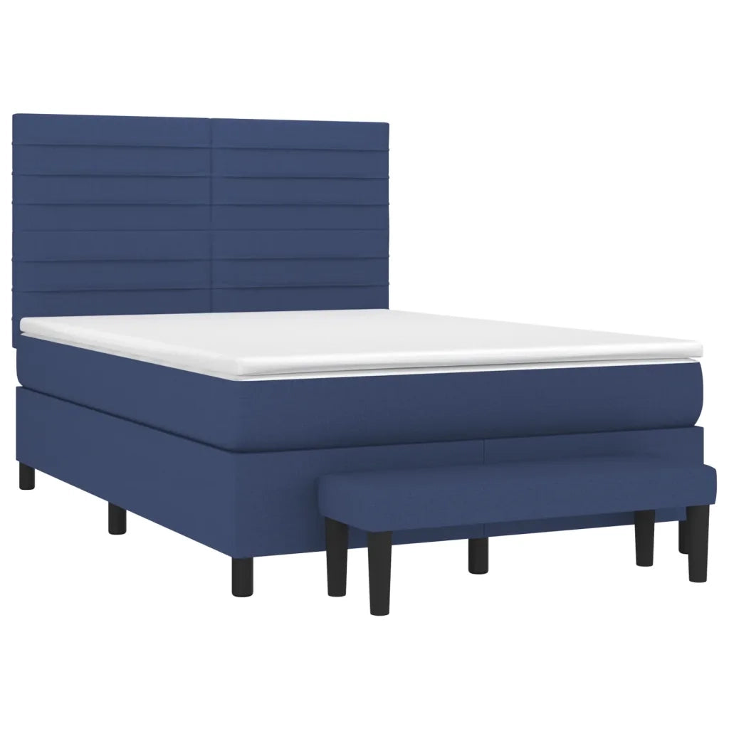 Giroletto a Molle con Materasso Blu 140x190 cm in Tessuto