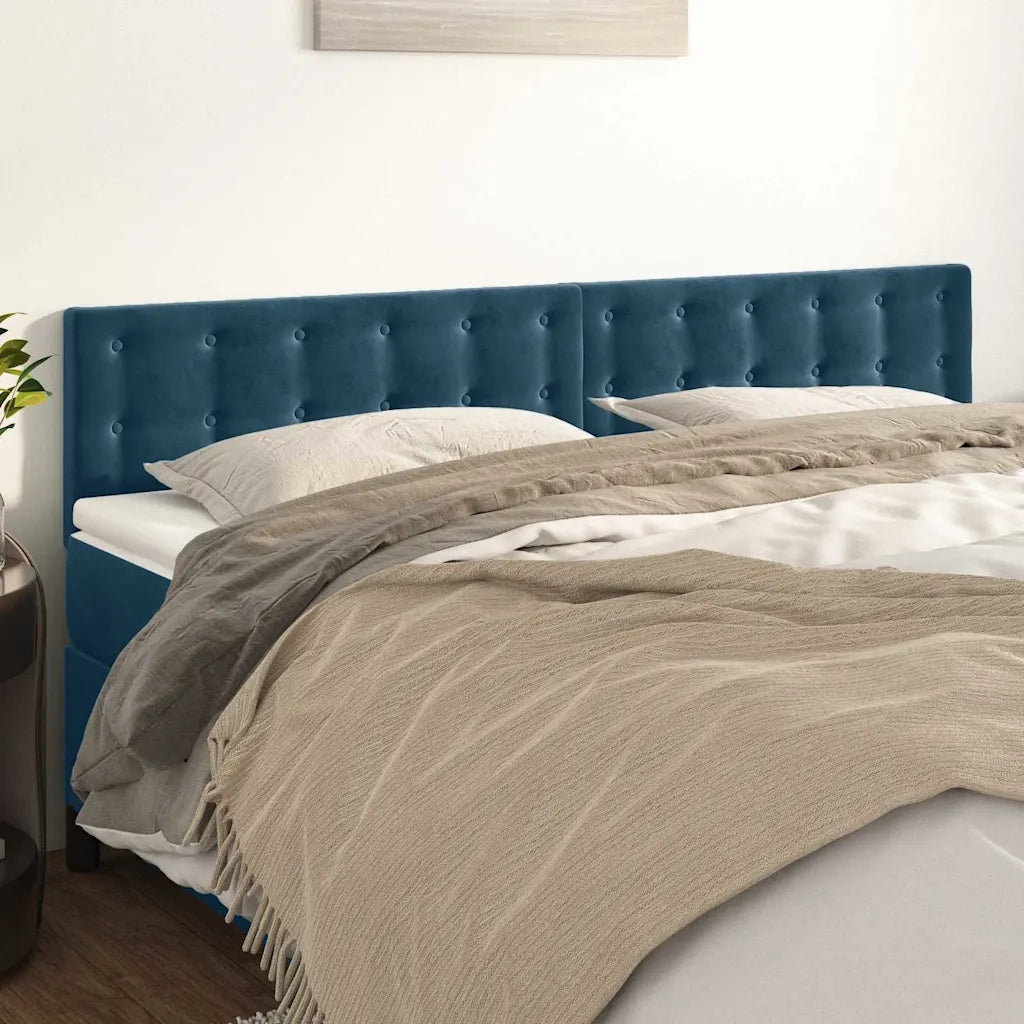 Testiera Blu Scuro 180x5x78/88 cm in Velluto 346514