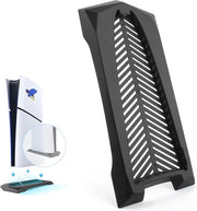Sostegno verticale per PS5 Slim - compatibile solo con edizione digitale - nero con panno anti-slip in silicone.