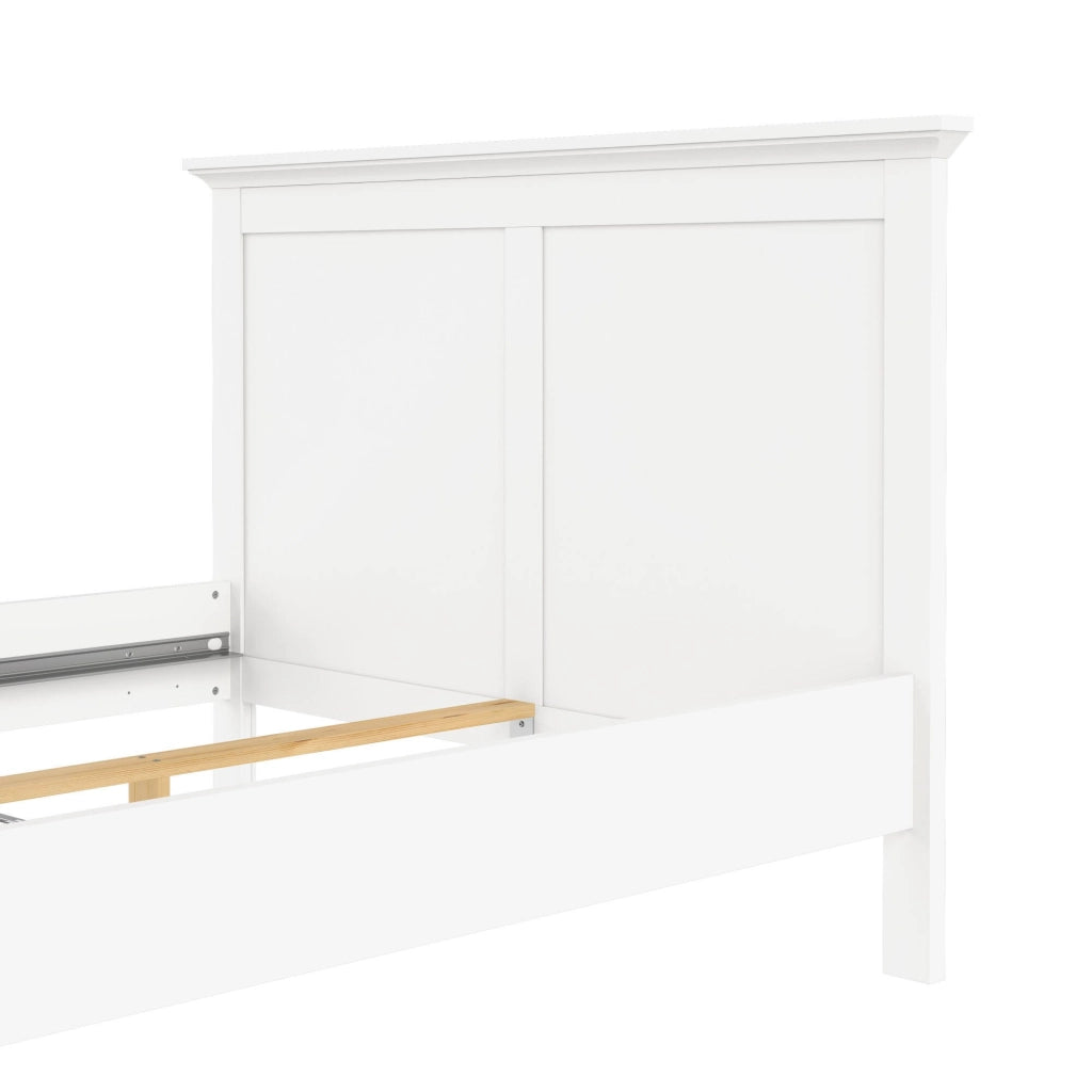 Letto piazza e mezza Phanfone, Sommier per camera da letto, Giroletto per stanza, Struttura porta materasso, 201x158 h110 cm, Bianco