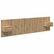 Testiera | Testata con Comodino 3 pcs Rovere artigianale Legno multistrato