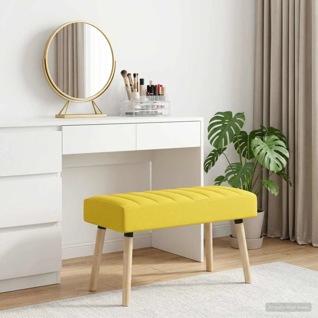 Panchina trapuntata a canale Giallo Chiaro 80 x 40 x 46 cm 42038483