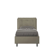 BS COM Letto singolo senza rete imbottito 80x200 similpelle cappuccino