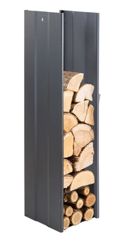 Portalegna 30x27x110 cm Crea Semplice in Acciaio Verniciato Nero
