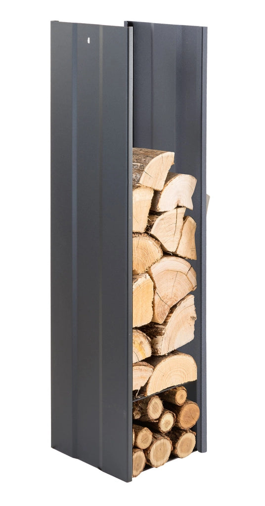 Portalegna 30x27x110 cm Crea Semplice in Acciaio Verniciato Nero