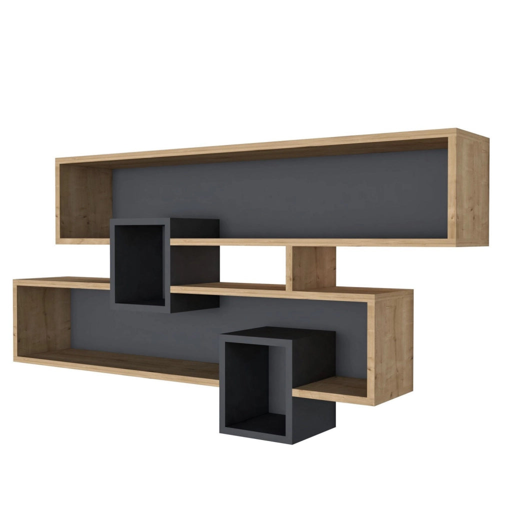Mensola da parete in legno "Karen" - 120 x 22 x 72 cm - SaphirAnthracite