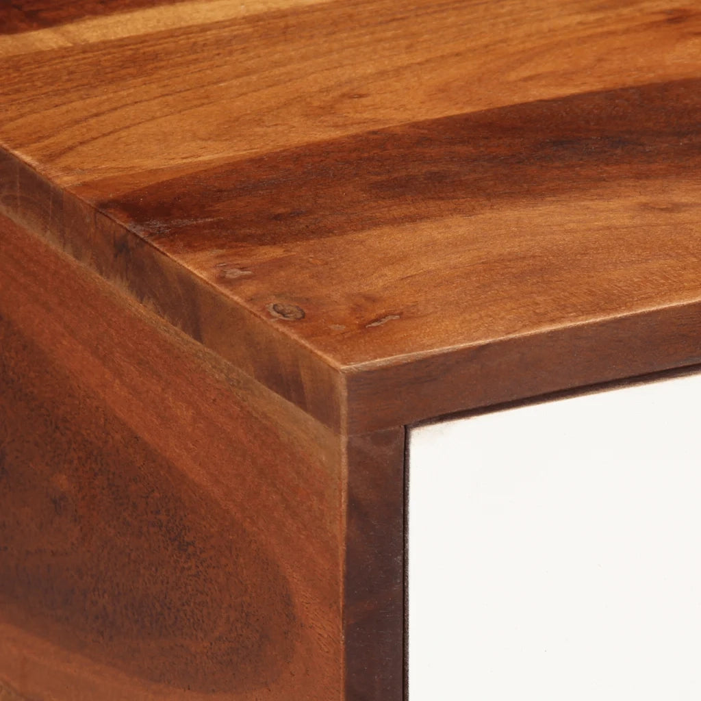 Tavolino-Tavolino da soggiorno-Tavolo 45x30x45 cm in Legno Massello di Acacia