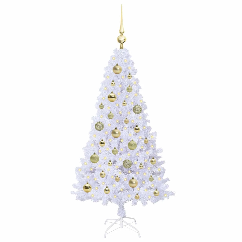 Albero di Natale Artificiale-Albero Natalizio Bianco 120 cm PVC e Acciaio 403293